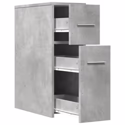 vidaXL Narrow Bathroom Cupboard with Wheels Cabinet Engineered Wood - concrete grey - Additional view 6