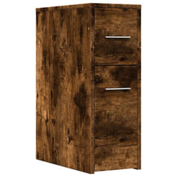 vidaXL Narrow Bathroom Cupboard with Wheels Cabinet Engineered Wood - smoked oak