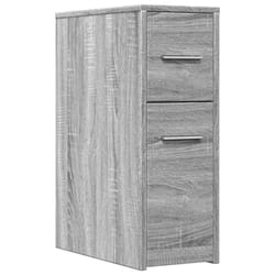 vidaXL Narrow Bathroom Cupboard with Wheels Cabinet Engineered Wood - grey sonoma