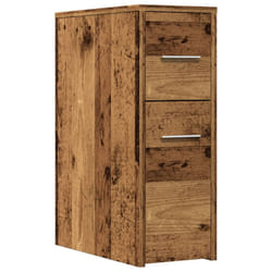 vidaXL Narrow Bathroom Cupboard with Wheels Cabinet Engineered Wood - old wood