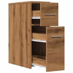 vidaXL Narrow Bathroom Cupboard with Wheels Cabinet Engineered Wood - artisian oak - Additional view 6