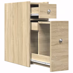 vidaXL Narrow Bathroom Cupboard with Wheels Cabinet Engineered Wood - sonoma oak - Additional view 5