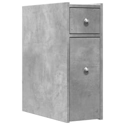 vidaXL Narrow Bathroom Cupboard with Wheels Cabinet Engineered Wood - concrete grey