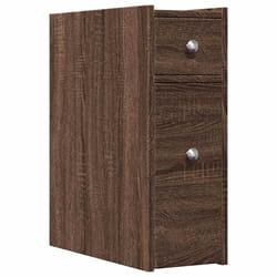 vidaXL Narrow Bathroom Cupboard with Wheels Cabinet Engineered Wood - brown oak