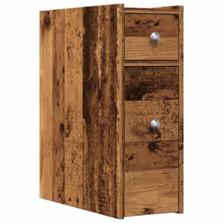 vidaXL Narrow Bathroom Cupboard with Wheels Cabinet Engineered Wood - old wood