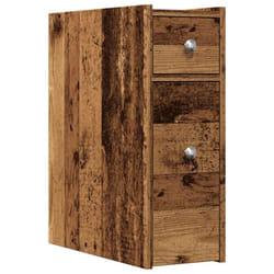 vidaXL Narrow Bathroom Cupboard with Wheels Cabinet Engineered Wood - old wood