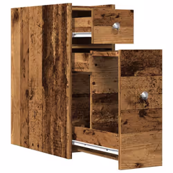 vidaXL Narrow Bathroom Cupboard with Wheels Cabinet Engineered Wood - old wood - Additional view 6