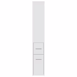 vidaXL Narrow Bathroom Cupboard with Wheels Storage Cabinet Engineered Wood - white - Additional view 4