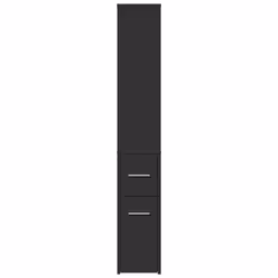 vidaXL Narrow Bathroom Cupboard with Wheels Storage Cabinet Engineered Wood - black - Additional view 4