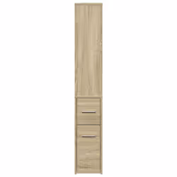 vidaXL Narrow Bathroom Cupboard with Wheels Storage Cabinet Engineered Wood - sonoma oak - Additional view 4