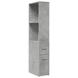 vidaXL Narrow Bathroom Cupboard with Wheels Storage Cabinet Engineered Wood - concrete grey