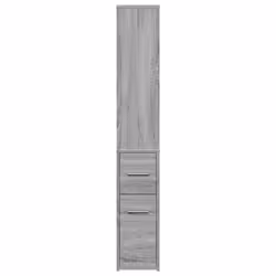 vidaXL Narrow Bathroom Cupboard with Wheels Storage Cabinet Engineered Wood - grey sonoma - Additional view 4
