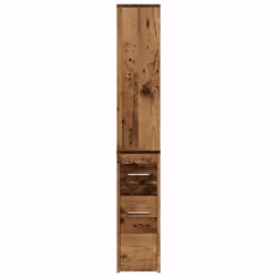 vidaXL Narrow Bathroom Cupboard with Wheels Storage Cabinet Engineered Wood - old wood - Additional view 4