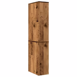 vidaXL Narrow Bathroom Cupboard with Wheels Storage Cabinet Engineered Wood - old wood - Additional view 5