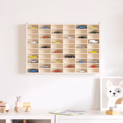 vidaXL Wall Display Cabinet with 80 Compartments Display Case Display Shelf - 60 x 4.5 x 40.5 cm