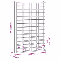 vidaXL Wall Display Cabinet with 90 Compartments Display Case Display Shelf - 40 x 4.5 x 60 cm