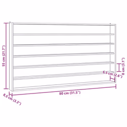 vidaXL Wall Display Cabinet with 6 Shelves Display Case Wall Display Shelf - 80 x 8.5 x 55 cm - Additional view 8