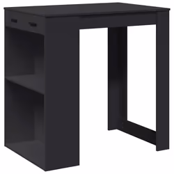 vidaXL Bar Table Kitchen Counter Table Bistro Table Black Engineered Wood