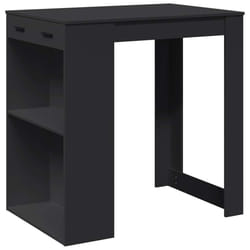 vidaXL Bar Table Kitchen Counter Table Bistro Table Black Engineered Wood
