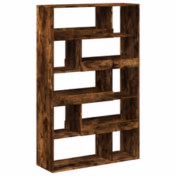 vidaXL Book Cabinet/Room Divider Bookcase Storage Rack Bookshelf - smoked oak, 100 x 33 x 156.5 cm - Additional view 5