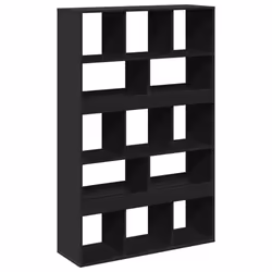VidaXL 3309376, Black, 15 shelves, Wood, Wood, 1000 mm, 330 mm