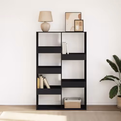 vidaXL Book Cabinet/Room Divider Bookcase Storage Cabinet Bookshelf Old Wood - black, 100 x 33 x 155.5 cm - Additional view 2