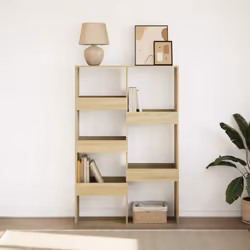 vidaXL Book Cabinet/Room Divider Bookcase Storage Cabinet Bookshelf Old Wood - sonoma oak, 100 x 33 x 155.5 cm - Additional view 2