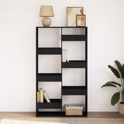 vidaXL Book Cabinet/Room Divider Bookcase Storage Cabinet Bookshelf Old Wood - black, 100 x 33 x 175 cm - Additional view 2