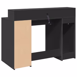 vidaXL Desk with LED Lights Writing Table Working Table Black Engineered Wood - Additional view 7