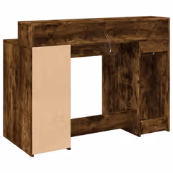vidaXL Desk with LED Lights Writing Working Table Smoked Oak Engineered Wood - Additional view 7
