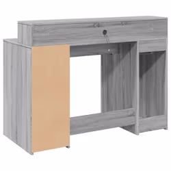 vidaXL Desk with LED Lights Writing Working Table Grey Sonoma Engineered Wood - Additional view 7
