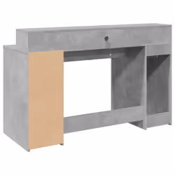 vidaXL Desk with LED Lights Study Working Table Concrete Grey Engineered Wood - Additional view 7
