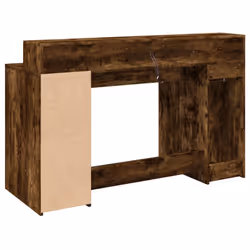 vidaXL Desk with LED Lights Writing Working Table Smoked Oak Engineered Wood - Additional view 7