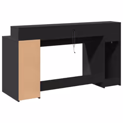 vidaXL Desk with LED Lights Writing Table Working Table Black Engineered Wood - Additional view 7