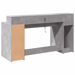 vidaXL Desk with LED Lights Study Working Table Concrete Grey Engineered Wood - Additional view 7
