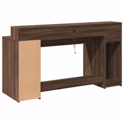 vidaXL Desk with LED Lights Writing Working Table Brown Oak Engineered Wood - Additional view 7