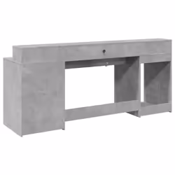 vidaXL Desk with LED Lights Study Working Table Concrete Grey Engineered Wood - Additional view 7