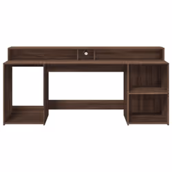 vidaXL Desk with LED Lights Writing Working Table Brown Oak Engineered Wood - Additional view 5