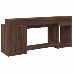 vidaXL Desk with LED Lights Writing Working Table Brown Oak Engineered Wood - Additional view 7