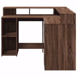 vidaXL Desk with LED Lights Writing Working Table Brown Oak Engineered Wood - Additional view 5