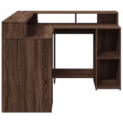 vidaXL Desk with LED Lights Writing Working Table Brown Oak Engineered Wood - Additional view 6