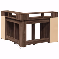 vidaXL Desk with LED Lights Writing Working Table Brown Oak Engineered Wood - Additional view 7