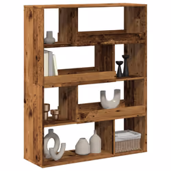 vidaXL Room Divider Privacy Screen Room Partition Bookcase Engineered Wood - old wood, 100 x 33 x 125.5 cm