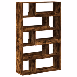 vidaXL Room Divider Privacy Screen Room Partition Bookcase Engineered Wood - smoked oak, 100 x 33 x 156.5 cm
