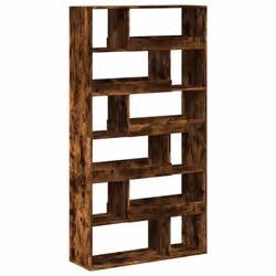 vidaXL Room Divider Privacy Screen Room Partition Bookcase Engineered Wood - smoked oak, 100 x 33 x 187.5 cm