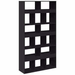 VidaXL 3309538, Black, 15 shelves, Wood, Wood, 1000 mm, 330 mm