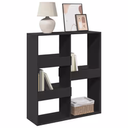 vidaXL Room Divider Privacy Screen Room Partition Bookcase Engineered Wood - black, 100 x 33 x 115 cm