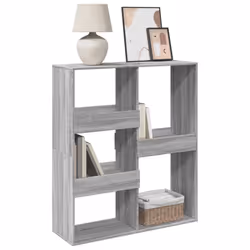 vidaXL Room Divider Privacy Screen Room Partition Bookcase Engineered Wood - grey sonoma, 100 x 33 x 115 cm