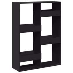 vidaXL Room Divider Privacy Screen Room Partition Bookcase Engineered Wood - black, 100 x 33 x 135 cm