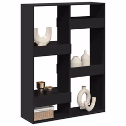 vidaXL Room Divider Privacy Screen Room Partition Bookcase Engineered Wood - black, 100 x 33 x 135 cm